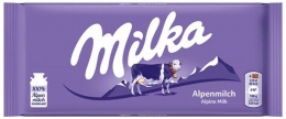 Táblás csokoládé, 100 g, MILKA, alpesi tej